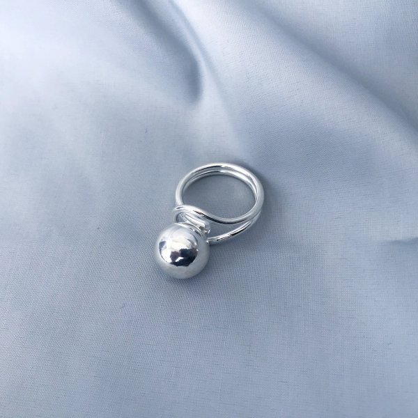 画像1: [ aura ] silver925 big ball ring (1)